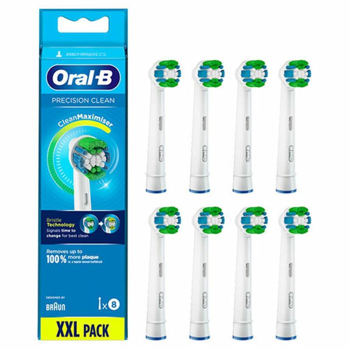 Braun Pack 8 Cabezales Recambios Oral-B Precision Clean con Tecnología CleanMaximiser, Compatible con Mangos Eléctricos Recargables