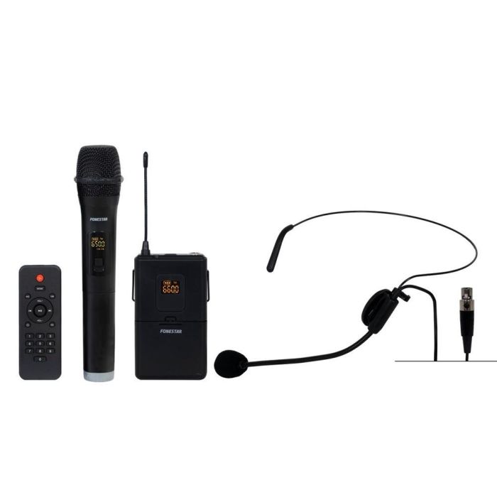 Fonestar Malibu - 315 Altavoz Portátil con Micrófonos Inalámbricos Bluetooth USB/SD FM LINE 250W con Carro y Batería 4