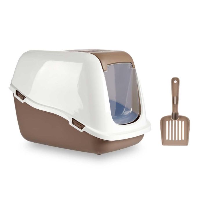 Arenero Cubierto Plastico Filtro Y Pala Beige Mascow 39x32x57cm (6 Unidades) 1