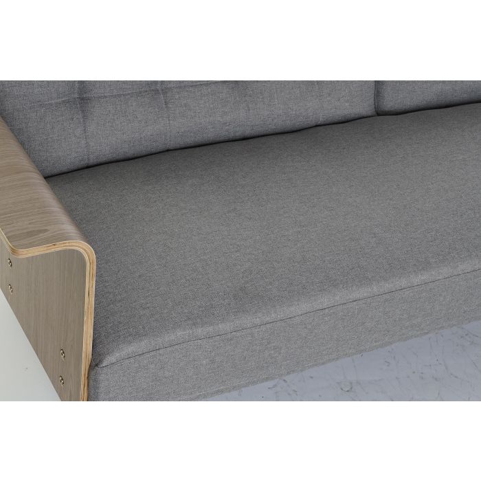 DKD Home Decor Sofa Cama Urban Gris, Marrón y Negro Poliéster Eucalipto Metal Desmontable - 203x87x81cm - Altura Asiento 41cm 1 DKD Home Decor Sofa Cama Urban Gris, Marrón y Negro Poliéster Eucalipto Metal Desmontable - 203x87x81cm - Altura Asiento 41cm 1