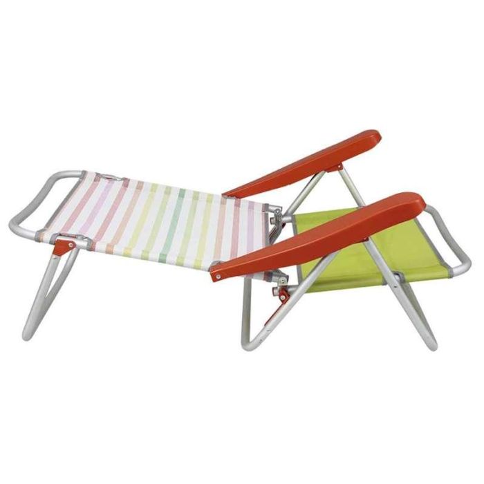 Silla playa aluminio multiposicion rayas 25 cm, 80x65x45cm, 25 cm altura asiento 1