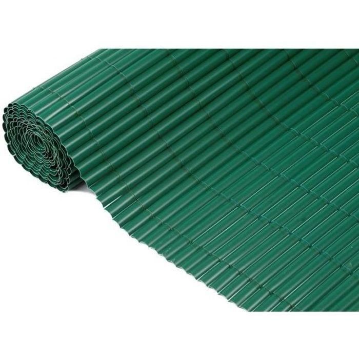 NATURE Canisse de PVC una cara - 1000 g / m² - Juego de fijación - Verde - 1 x 3 m