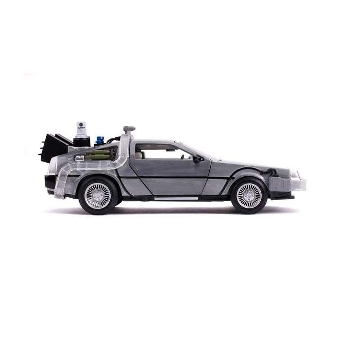 Coche de metal dlorean regreso al futuro ii con luz escala 1:24 30x15x11 cm 11