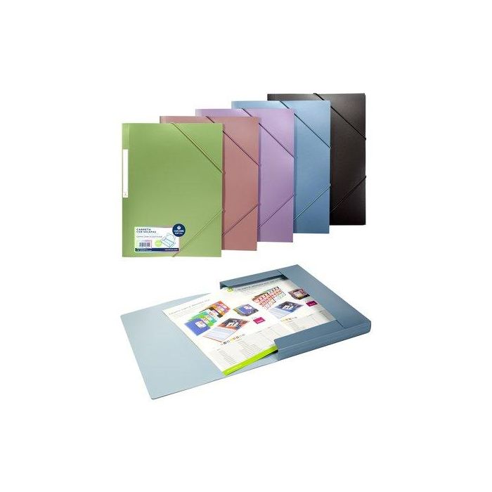 Carpeta De Gomas Y Solapas Carchivo Metal Polipropileno Fº Expositor De 30