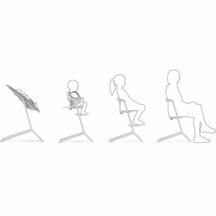 Cybex CYB4063846288731 Trona Lemo 2, Silla Alta de Diseño Evolutivo para Bebés, completamente escalable y ajustable, acabado Todo Blanco 4
