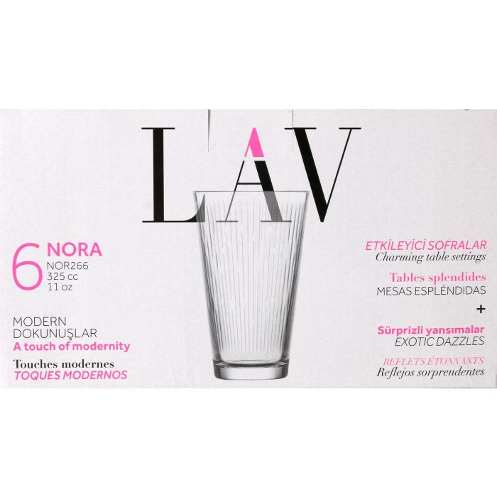 Set de 6 Vasos Nora 325 cc - Lav (8 Cajas) 1 Set de 6 Vasos Nora 325 cc - Lav (8 Cajas) 1