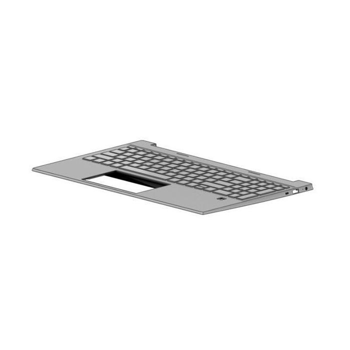 HP Teclado/Cubierta Superior - Plata Natural, Sin Lector de Tarjetas, Retroiluminado, Sin Lector de Huellas