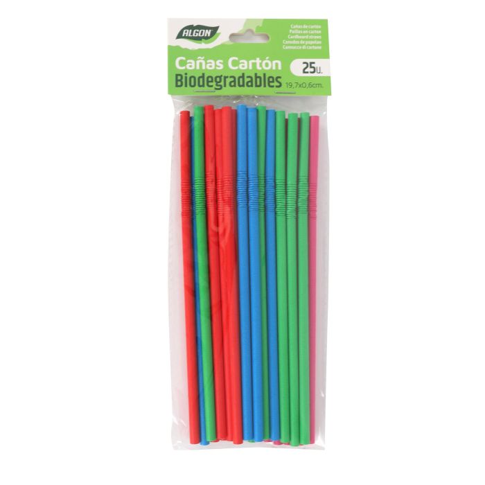 Set de 25 pajitas flexibles de colores Algon (24 Unidades) 1