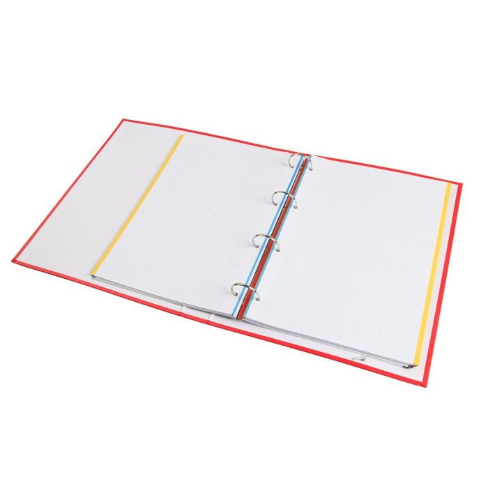 Carpeta Con Recambio Liderpapel A4 Cuadro 5 mm 120 Hojas 80 gr Forrada 4 Anillas 40 mm Redondas 6