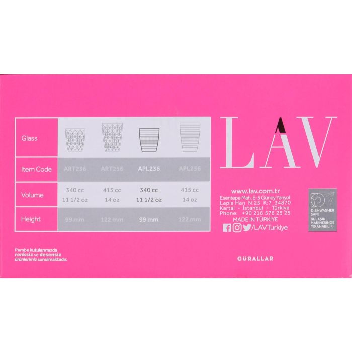 Set de 6 vasos Apollon 340 cc - Lav (8 Cajas) 2 Set de 6 vasos Apollon 340 cc - Lav (8 Cajas) 2