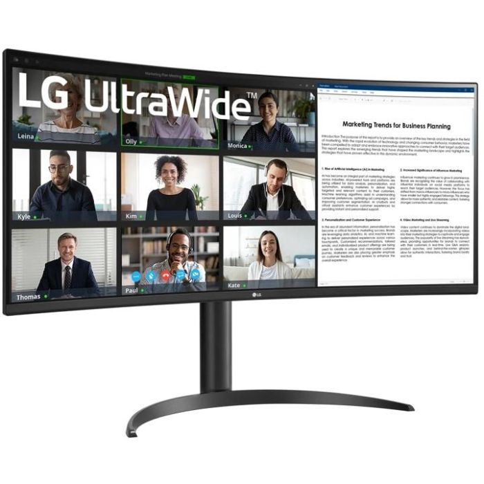 LG Monitor Curvo Ultra Wide 34" (86,42cm) 34WR55QK-B WQHD HDR10 100Hz 5ms VA 2xHDMI DP USB-C 1