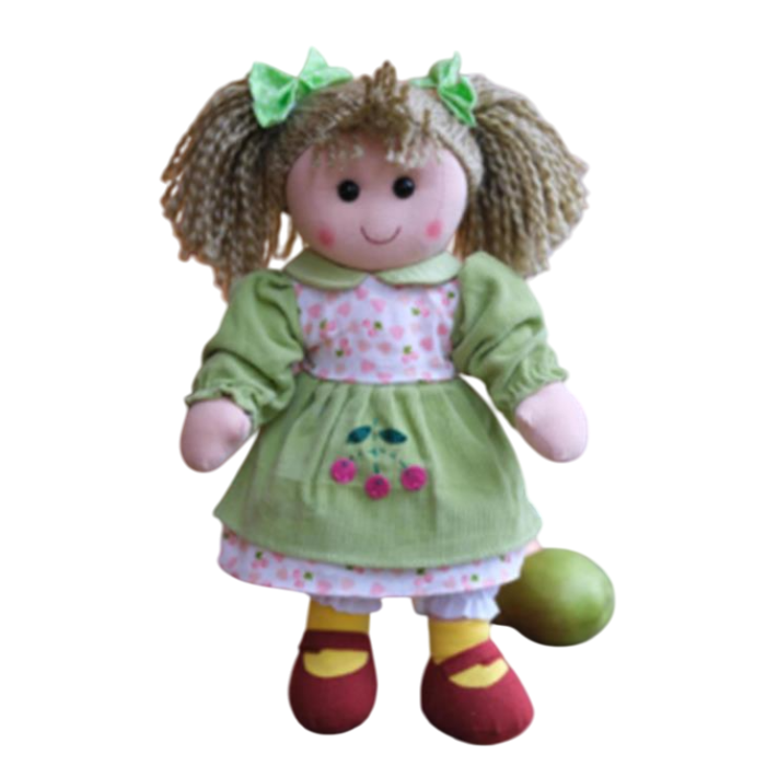 DKD Home Decor Muñeca Kids Verde Rosa 24 x 15 x 35 cm (4 Unidades)