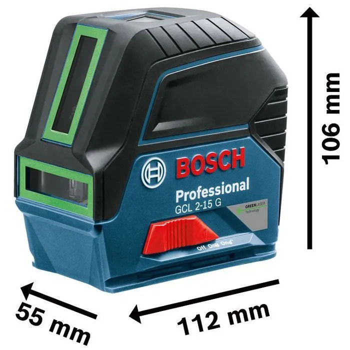 Bosch Professional Nivel Láser Combinado GCL 2-15 G Set Láser Verde 15m 2