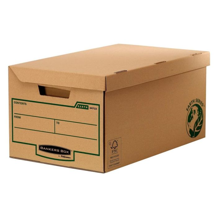 Cajon Fellowes Carton Reciclado Para Almacenamiento De Archivadores Capacidad 4 Cajas De Archivo 80 mm 1