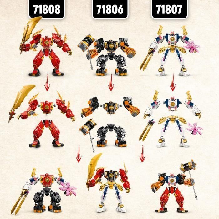 LEGO 71808 Meca Elemental del Fuego de Kai, Juguete de Construcción Ninjago con Minifigura Articulado y Espada para Niños +7 años 3