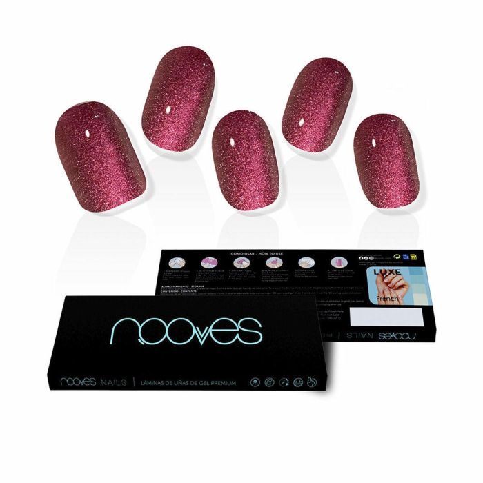 Nooves Láminas de Uñas de Gel Precurado Premium Ruby Claret Glitter 20 Uds - Manicura Fácil, Acabado Profesional y Duradero Nooves Láminas de Uñas de Gel Precurado Premium Ruby Claret Glitter 20 Uds - Manicura Fácil, Acabado Profesional y Duradero
