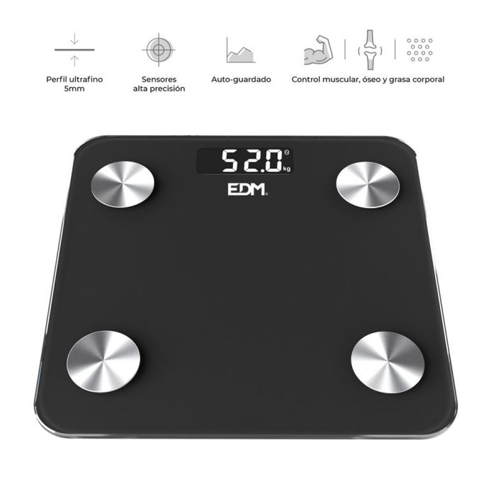 Edm Body composition - Báscula de baño digital inteligente con Bluetooth, mide grasa corporal, hidratación, masa muscular, hasta 180 kg 2 Edm Body composition - Báscula de baño digital inteligente con Bluetooth, mide grasa corporal, hidratación, masa muscular, hasta 180 kg 2