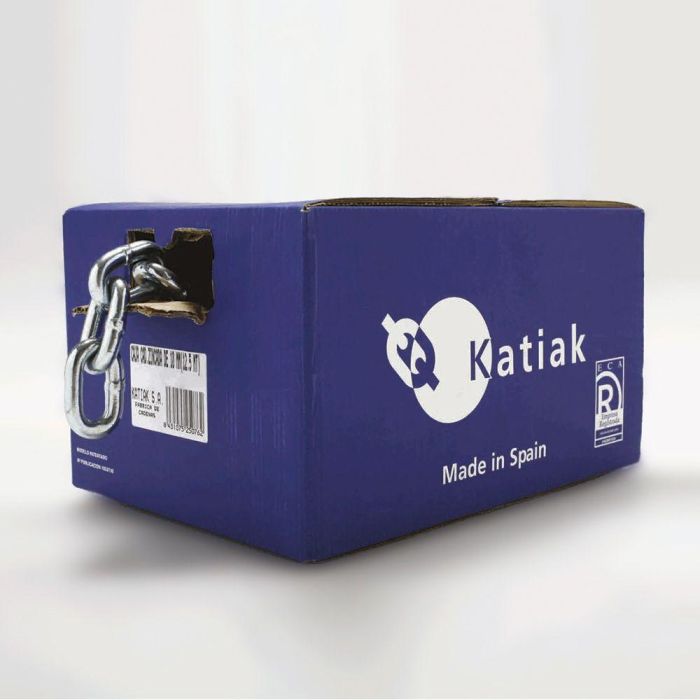 Katiak Caja Cadena Pequeña Zincada L Ø2mm Paso 18mm Ancho Exterior 10.5mm Bobina 140m