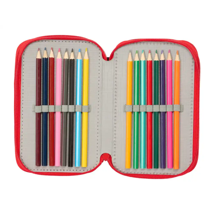 Safta Plumier Triple 37 Piezas Spider-Man 12,5x19,5x5,5cm 3