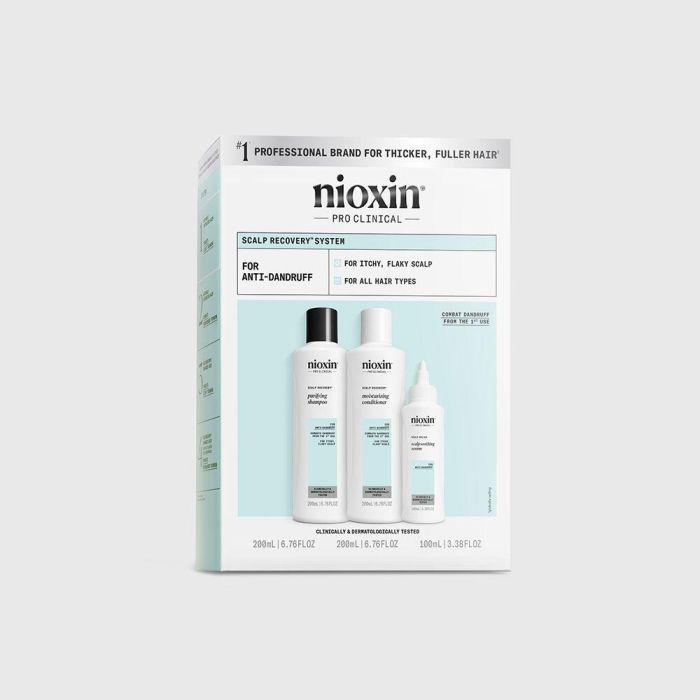 Nioxin SCALP RECOVERY - Kit Anticaspa para Cuero Cabelludo Descamado y con Picor - 3 Unidades