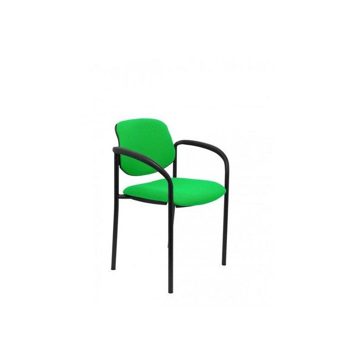 Silla Piqueras Y Crespo Villalgordo Confidente Brazos Fijos Chasis Negro Asiento Y Respaldo Tapizados Bali Pistacho