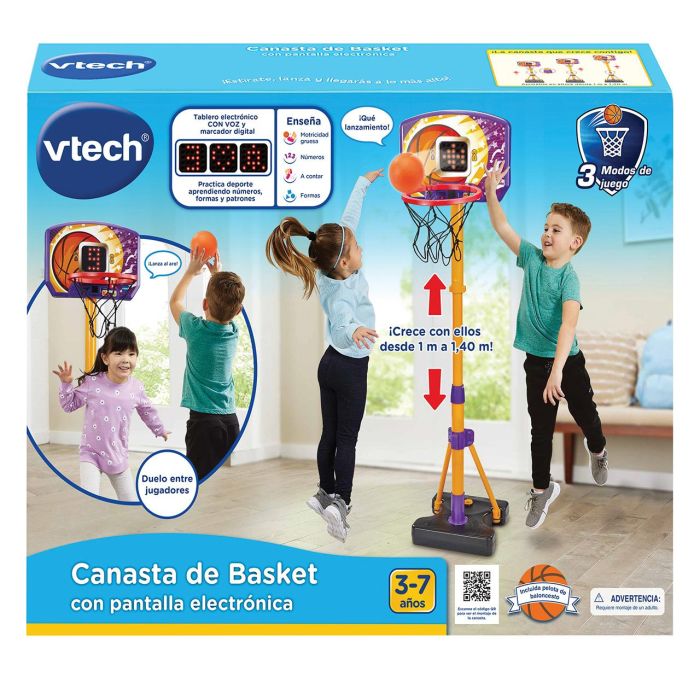 V-Tech 80-571422 Canasta de Baloncesto con Pantalla Electrónica, 3 Modos de Juego, Ajustable 88-120cm, Plegable, +3 años 1 V-Tech 80-571422 Canasta de Baloncesto con Pantalla Electrónica, 3 Modos de Juego, Ajustable 88-120cm, Plegable, +3 años 1