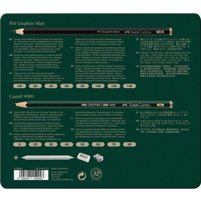 FABER-CASTELL Set Pitt Graphite Matt & Castell 9000 3 FABER-CASTELL Set Pitt Graphite Matt & Castell 9000 3