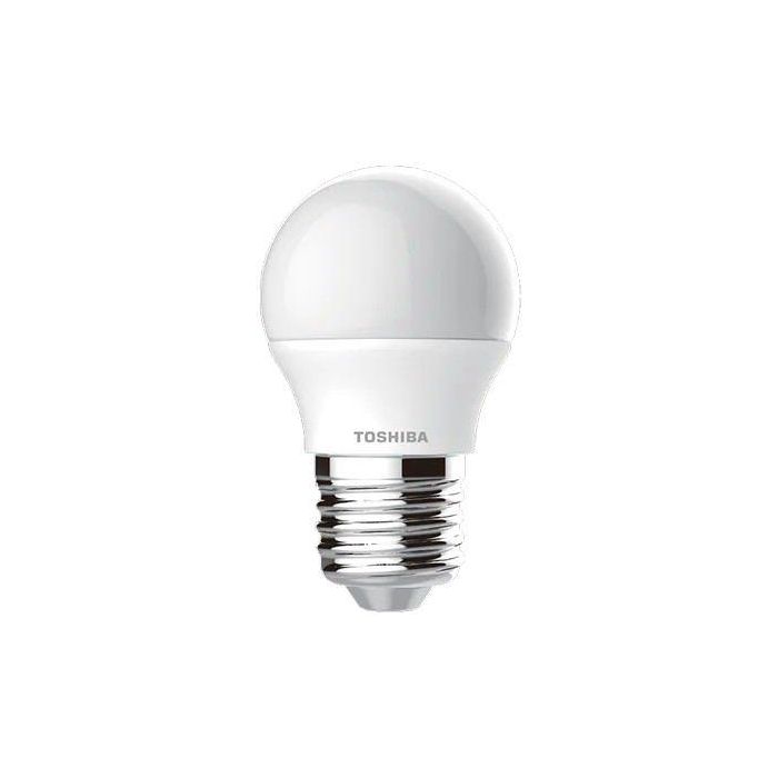 TOSHIBA Bombilla LED G45 E27 4.7W 3000K - Luz Cálida 3000K, Forma Esférica, Rosca E27