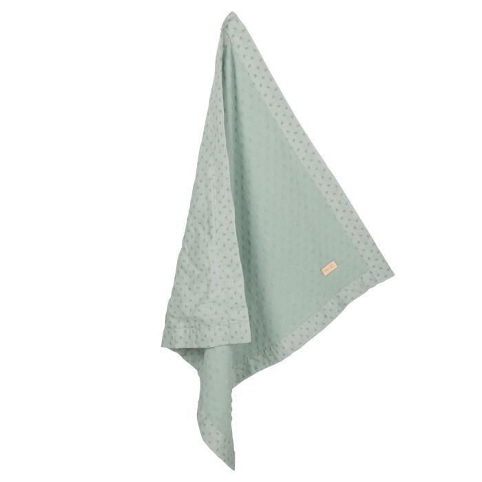 Manta orgánica para bebé ROBA Lil Planet 80x80 cm, con certificación GOTS - Estampado de lunares - Verde 1