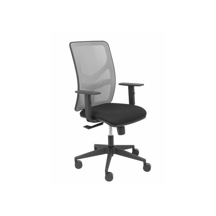 Silla Piqueras Y Crespo Motilla Brazos Regulables Mecanismo Sincro Con Regulador De Tension Respaldo De Malla Gris Y Asiento Tapizado Bali Negro