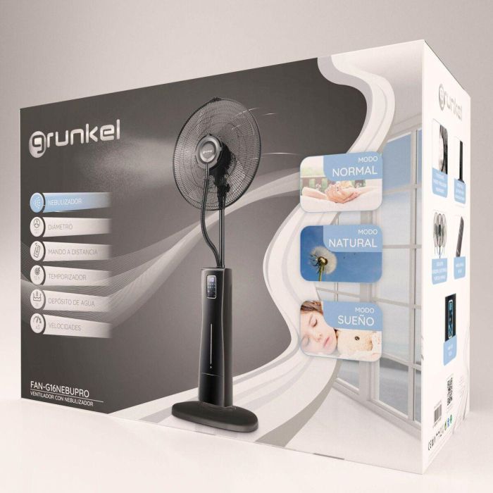 Ventilador Nebulizador de Pie Grunkel FAN-G16 NEBUPRO Negro 1 Ventilador Nebulizador de Pie Grunkel FAN-G16 NEBUPRO Negro 1