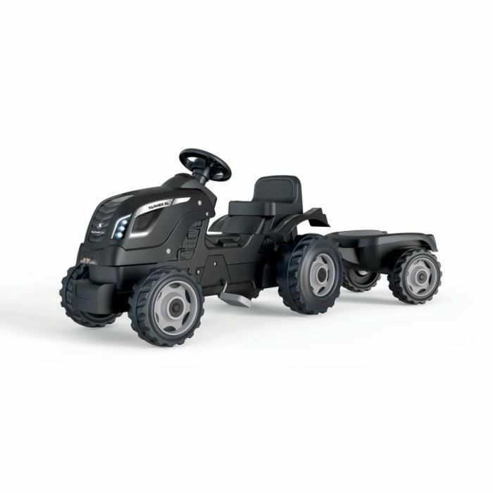 Smoby SMO3032167101310 Tractor de Pedales Farmer XL con Remolque Negro