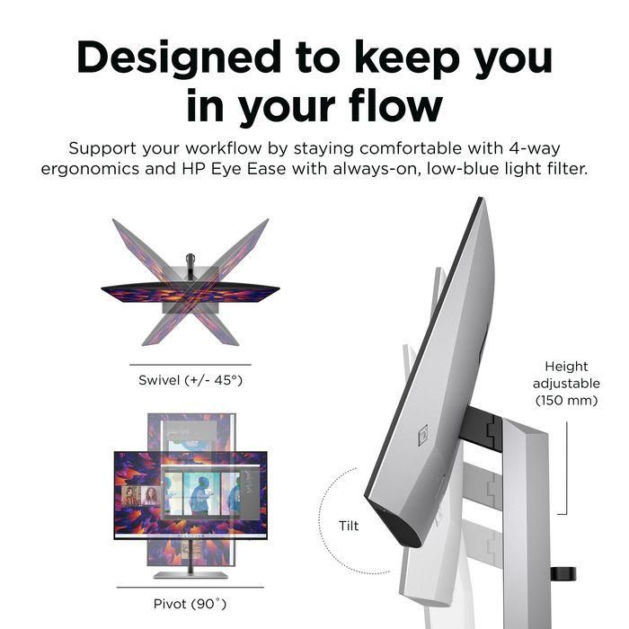 HP Z24q G3 Monitor 23.8" QHD (2560x1440) IPS 5ms HDMI DisplayPort VESA Pivot Plata 25 HP Z24q G3 Monitor 23.8" QHD (2560x1440) IPS 5ms HDMI DisplayPort VESA Pivot Plata 25