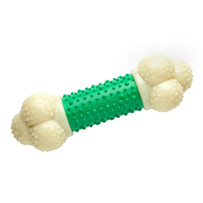 Nylabone Extreme Chew Double Action XL - Mordedor para Perros Potentes, Duradero con Menta y Bacon, Limpia Dientes y Controla Sarro