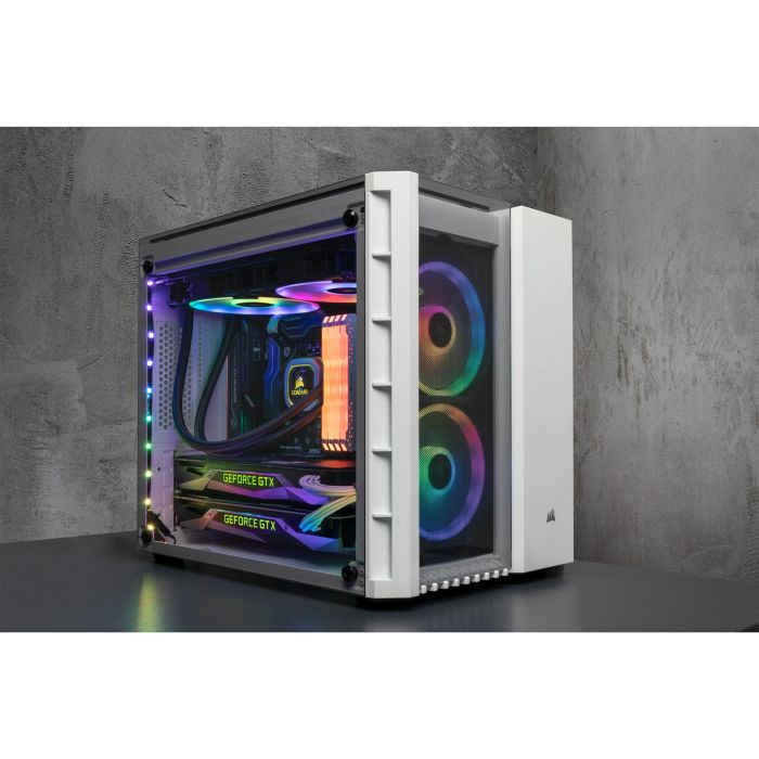 Corsair Torre PC Crystal Series 280X RGB con Ventana de Cristal Templado Blanca 17