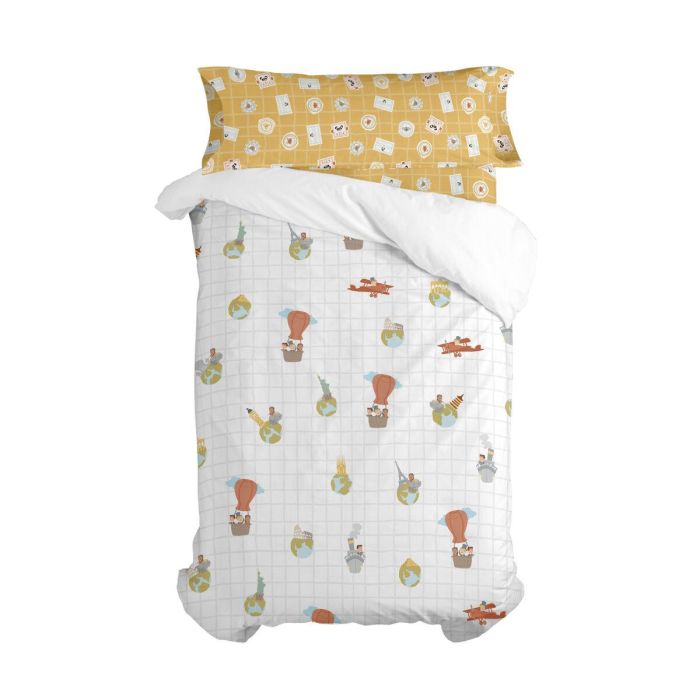 Juego de funda nórdica HappyFriday Mr Fox World trip Multicolor Cama de 105 2 Piezas