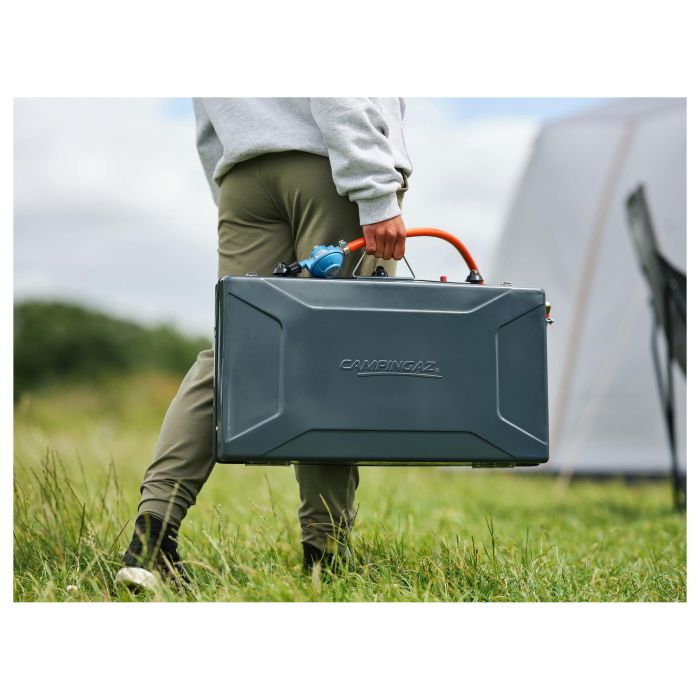 CAMPINGAZ Camping Kitchen 2 Grill & Go CV - Parrilla y cocina de camping rectangular de metal, 490x350x100 mm, 5.5 kg