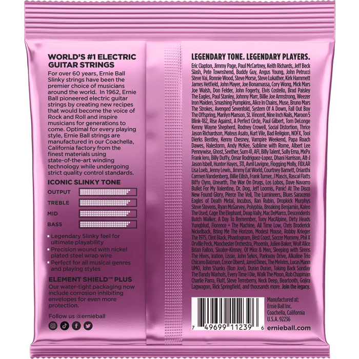 ERNIEBALL Slinky Mega 10.5-48 Tripack (3) Juego Cuerdas Guitarra Eléctrica Nickel Wound Calibres .0105-.048 1