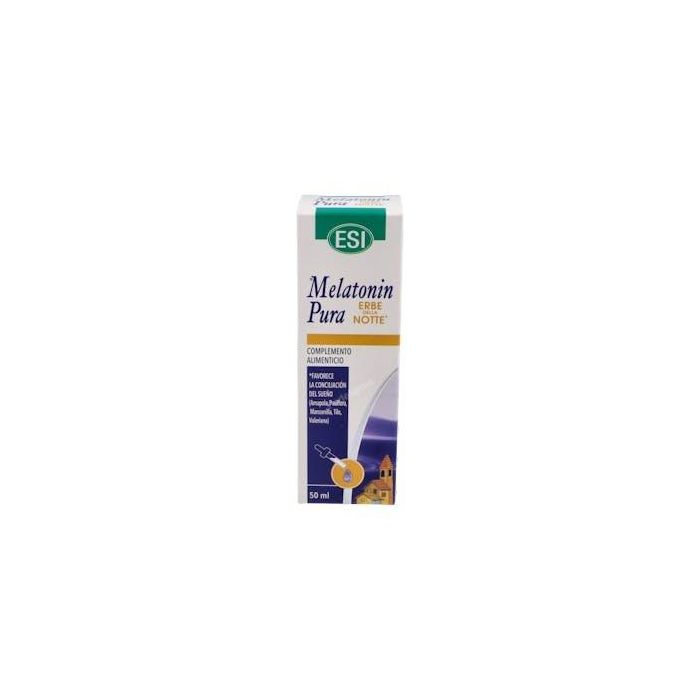 TREPATDIET-ESI Melatonin Pura 1mg con Erbe della Notte. Ayuda a conciliar el sueño y relajación con Amapola, Pasiflora y Valeriana 50ml