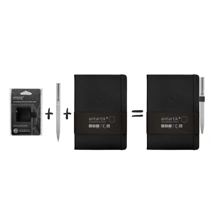 Antartik Portaboligrafos Autoadhesivo para Cuaderno Note con Elastico hasta 15 mm Grosor, Negro 10 Antartik Portaboligrafos Autoadhesivo para Cuaderno Note con Elastico hasta 15 mm Grosor, Negro 10