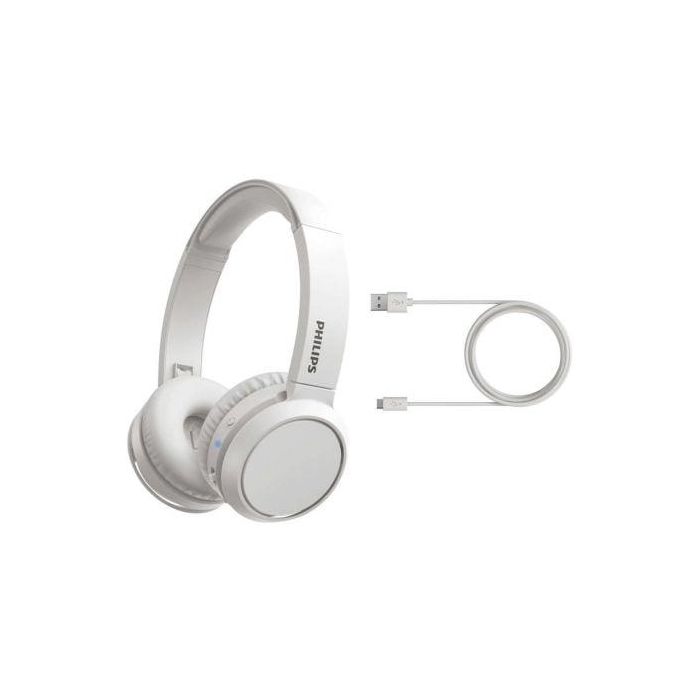 Philips TAH4205WT/00 Auriculares Inalámbricos de Diadema con Micrófono Bluetooth Refuerzo de Graves 29h Batería Blancos 1