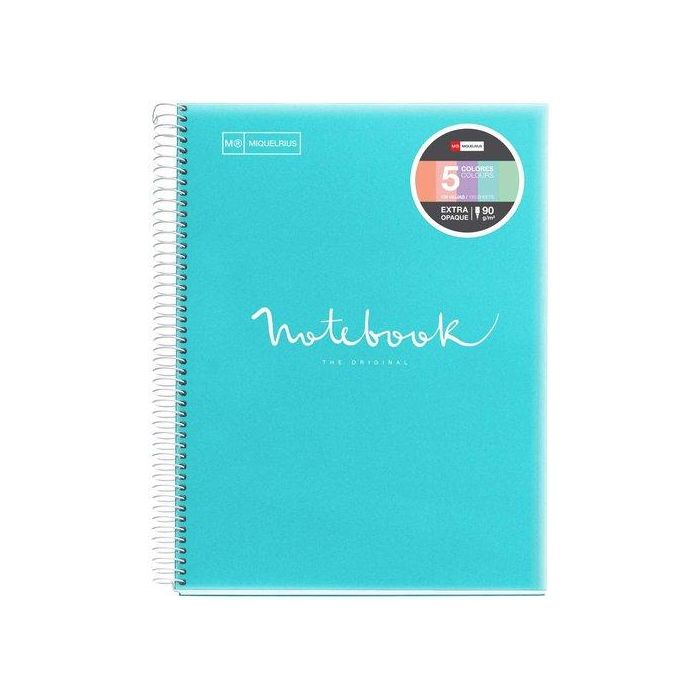 Bloc Miquelrius Emotions Notebook 5 Micro.Tapa Pp A5 120H 90G Horizontal Azul Cielo (Set de 5)