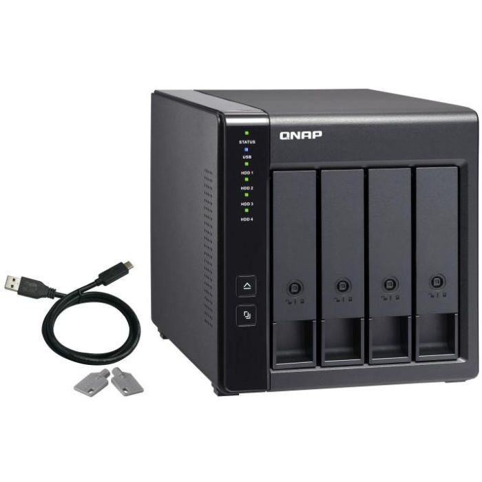 QNAP TR-004 Unidad de Disco Múltiple Negra USB 3.0 4 Bahías RAID 6