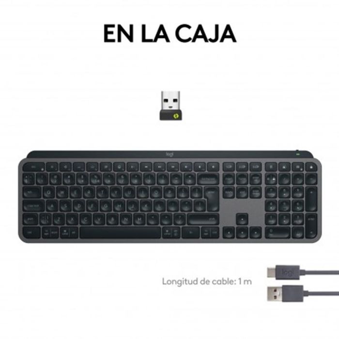 Logitech Teclado MX Keys S Inalámbrico QWERTY Español Grafito - Compatible con PC/Mac, 920011577 2 Logitech Teclado MX Keys S Inalámbrico QWERTY Español Grafito - Compatible con PC/Mac, 920011577 2