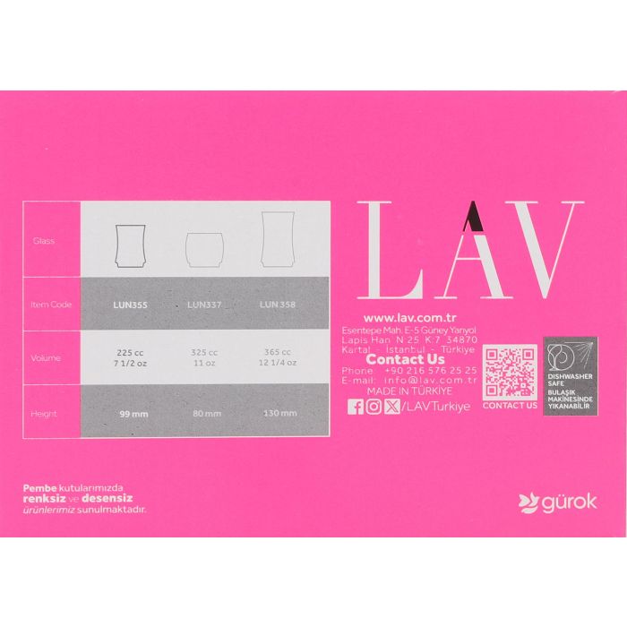 Set de 6 vasos de vidrio Lune 225 cc - Lav (8 Cajas) 3 Set de 6 vasos de vidrio Lune 225 cc - Lav (8 Cajas) 3
