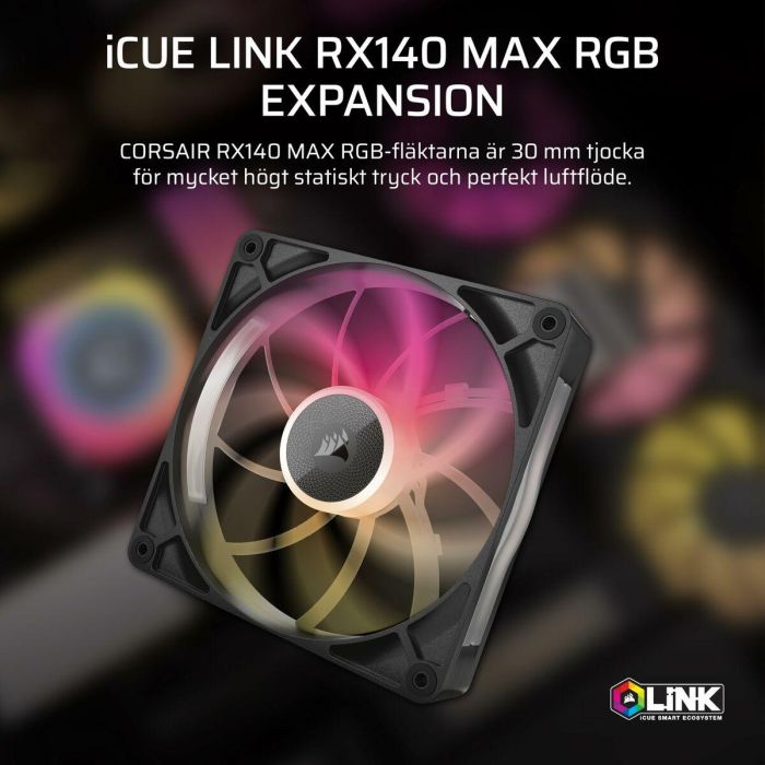 CORSAIR CO-9051035-WW COR1734308765988 Kit de Refrigeración PC iCUE LINK RX140 RGB Max Ventilador Individual 9 CORSAIR CO-9051035-WW COR1734308765988 Kit de Refrigeración PC iCUE LINK RX140 RGB Max Ventilador Individual 9