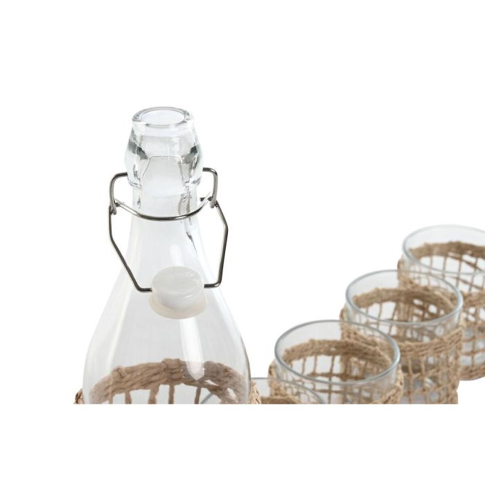 DKD Home Decor Botella Básica Cristal y Fibra Natural Set de 5, Capacidades 1L y 240ml, Apto Lavavajillas, 31.5 cm Alto 1 DKD Home Decor Botella Básica Cristal y Fibra Natural Set de 5, Capacidades 1L y 240ml, Apto Lavavajillas, 31.5 cm Alto 1