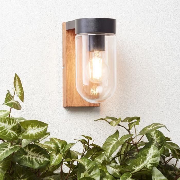 Brilliant CABAR Aplique Exterior E27 1x40W - Madera oscura, negro, metal y vidrio 2 Brilliant CABAR Aplique Exterior E27 1x40W - Madera oscura, negro, metal y vidrio 2
