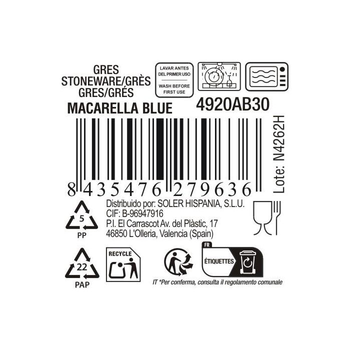 La Mediterranea Mug 320 ml Macarella Blue (36 Unidades) 3