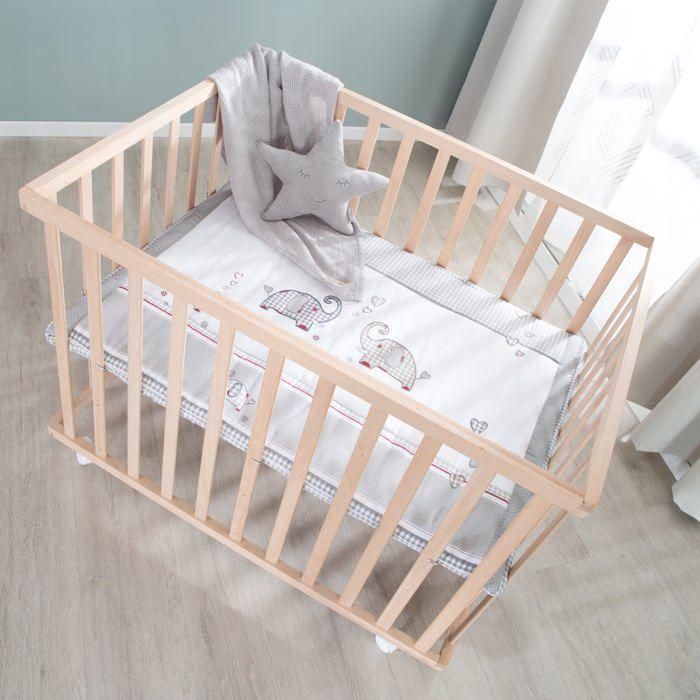 Parque para bebés con ruedas - ROBA - Jumbotwins - Altura ajustable - Tapete para parque incluido - Madera maciza natural - Patrón de elefante 1 Parque para bebés con ruedas - ROBA - Jumbotwins - Altura ajustable - Tapete para parque incluido - Madera maciza natural - Patrón de elefante 1